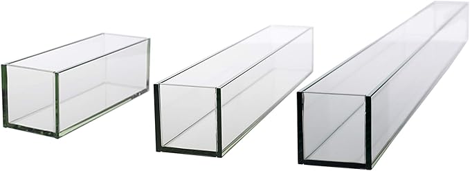 WGV Rectangle Plate Vase, Length 12", Width 4", Height 4", Glass Container, Floral Dispaly, Candy Holder, Planter Terrarium for Wedding Party Event, Home Office Décor, Clear, 1 Piece
