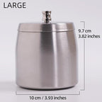 Large Ashtray with Lid for Cigarette, Stainless Steel Smokeless Odorless Windproof Ash tray for Home Office Tabletop Outside Patio Outdoor Balcony(3.93"x3.2"x3.82")