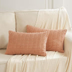 Fancy Homi 4 Packs Decorative Throw Pillow Covers for Living Room Couch Bed, Modern Farmhouse Boho Home Décor Accent Cushion Case, 24" x 16", Peach