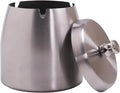 Ashtray with Lid for Cigarette, Stainless Steel Smokeless Odorless Windproof Ashtrays for Home Office Tabletop Outside Patio Outdoor Balcony(3.54"x3.0"x3.38")