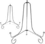 2 Pack Silver Plate Stands for Display 6 Inch， Photo Holder Stand for Picture Frame, Decorative Plates, Book, Photo, Collectibles