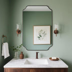 ANDY STAR Bronze Bathroom Mirror, 24x36 Inch Brushed Bronze Rectangle Mirror, Scalloped Mirror for Bathroom with Premium Stainless Steel Metal Frame, Thin Frame Deep 1’’