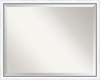 Amanti Art White Wall Mirror 24x30 Morgan White Blue Rectangle Bathroom Mirror for Wall Decor Living Room, Large Modern Wood Frame, Hangs Horizonally and Vertically, Bathroom Decor, Beveled Edge