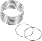 M METERXITY 12-Pack Dream Catcher Rings,2 Inch Metal Round Shape Macrame Wreath Floral Ring Hoop for Home/Valentine/DIY Craft/Wedding/Wall Hanging Decorations [White Silver]