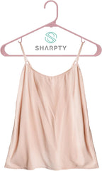 Sharpty Plastic Hangers Clothes Hangers for Clothing, Closet, Coats & Shirts - Durable & Space Saving - for Everyday Standard Use, Room Essentials & Basics - 60 Pack - Pink