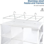 coastal rose Hanging Shoe Closet Organizer, 30 Sections Hanging Closet Organizers and Storage Shelves with 6 Mesh Pockets, Space Saving Shoe Rack Holder Hanger, White