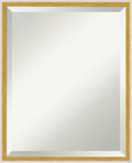 Amanti Art White Wall Mirror 21x17 Paige White Gold Rectangle Bathroom Mirror for Wall Decor Living Room, Small Modern Wood Frame, Hangs Horizonally and Vertically, Bathroom Decor, Beveled Edge
