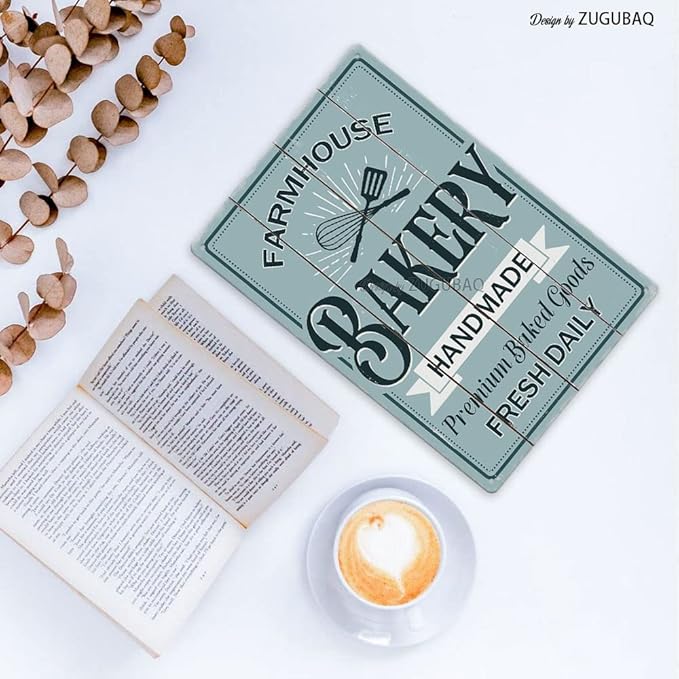 Funny Kitchen Signs Decor-Kitchen Farmhouse Decor-Personalized Kitchen Metal Sign-Retro Kitchen Counter Accessories-12x8 Inch Hanging Plaque Home Wall Decorations-Farmhouse Bakery