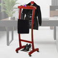 Suit Valet Stands for Women and Men Wooden Suit Valet Stand with Contour Hanger Trouser Bar and Top Storage Tray Contour Hanger Chair Valet for Entryway Bedroom(A)