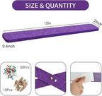 Vuzvuv 8 pcs Bulletin Board Bar Strips with 50 Pushpins & 10 Wooden Clip pins，Self Adhesive Cork Board for Wall，Felt Pin Board for School，Office Decor(Purple)