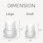 Ribbed Glass Vases for Bouquet, Set of 2 Fluted Vases for Flowers, Clear Vase for Tulips, Modern Glass Vase for Living Room, Office, Coffe Table, Dining Table, Shelf, Wedding