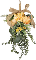 Artificial Floral Teardrop Swag Garland Hanging Flower Teardrop Wreath for Wedding, Orange