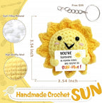Positive Crochet Sunshine Dolls - Sunshine Gifts for Women, Men & Friend, Handmade Emotional Support Dolls, Uplifting Crochet Emotional Support Buddies | Encouraging Cheer Up Gifts for Anxiety Relief