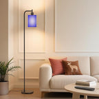 SIBRILLE Floor Lamp with Linen Shade, Dimmable Tall Standing Lamp with Remote Control & 3 Color Temperatures, Modern Floor Lamps for Living Room Bedroom Office Corner, 9W LED Bulb Included