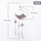 Mini Cobblestone Color Crescent Moon Crystals Sun Catcher Dream Catchers Gemstone Suncatcher with Heart Ornament Handmade Dreamcatcher Wall Decor for Adults Girls Bedroom Wedding Garden Bless Gift
