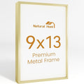 9x13 Aluminum Metal Picture Frame,Tempered Glass Gold Photo Frame 9x13 for Family Photo,Posters,Art,Document to Wall Mount Horizontally or Vertically