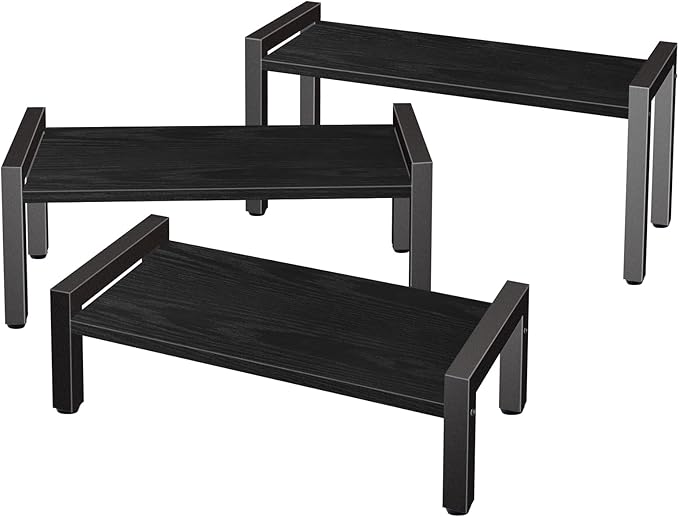 Wood Risers Display Stands, 3 Tier Stepped Display Shelf for Perfume Collectibles, Buffet Risers Tiered Tray Stand & Serving Tray for Food Desserts Vendor Events Party Decor