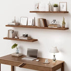Vivelove 10 Inch Deep Floating Shelves 36 inch Long, 36 x 10 Wide Wall Shelves with Invisible Brackets, for Bedroom Bathroom Living Room Kitchen Office, Farmhouse Home Decor, Set of 2, Rustic Brown