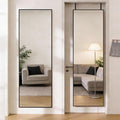 DUMOS 47"x14" Full Length Door Mirror, Full Body Mirror with Aluminum Alloy Thin Frame, Leaning or Hanging, Suitable for Bedroom, Livingroom, Cloakroom, Black
