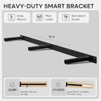 Homeforia Oak Floating Shelves 42 inch Long, High End Solid Real Wood 42inch Floating Shelf for Wall Mounted, Honey Oak Wooden 42in Floating Shelves, Heavy Duty Bracket, 42 X 6.5 X 1.75 in, Set of 2