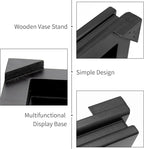 MDEOOSKY Wooden Display Stand Rectangle Wood Display Base Display Risers Rectangle Vase Riser Teapot Aquarium Lamp Base Home Decoration 5.12" W x 3.74" D x 1.69" H (Black)