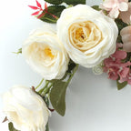 2Pcs Artificial Peony Flower Swag 16in Decorative Swag with Eucalyptus Leaves Silk Floral Swag Wedding Arch Flowers for Ceremony Home Wall Door Decor