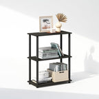 Furinno Turn-N-Tube Book Shelf, 3-Tier Bookshelf, Bookcase with Multipurpose Compact Display Rack, 11.6 x 23.6 x 29.6, for Living Room, Bedroom, Home Office, Espresso/Black
