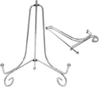 2 Pack Silver Plate Stands for Display 6 Inch， Photo Holder Stand for Picture Frame, Decorative Plates, Book, Photo, Collectibles