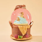 LOVE FOR YOU Gift Wrapped Music Box Cat Lovers Flower Basket Musical Snow Globe Decoration for Girls and Women Kids Niece Sister Daughter Mom Granddaughter Grandma Christmas Birthday Present