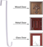 Sattiyrch 15" Wreath Hanger for Front Door,Sturdy Steel Wreath Door Hanger,Over The Door Hanger Hook (White,2)