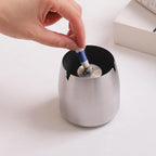 Small Ashtray with Lid for Cigarette, Stainless Steel Smokeless Odorless Windproof Ashtrays for Home Office Tabletop Outside Patio Outdoor Balcony(2.99"x2.68"x2.95")