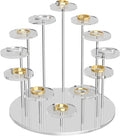 Round Acrylic Display Riser Stands, 12 Tier Jewelry Display Stands for Rings Earrings Mini Figurines 1 Pack(Clear)