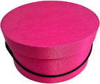 Sarah's Hat Boxes Classic Cerise Hat Box – 8.75" x 4.5" (Dia. x Ht.) Handmade in USA – Odorless Non-Toxic Adhesive, Cording Handle – Premium Storage for Hats & Accessories