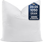 Utopia Bedding Throw Pillows (Set of 1, White) – 26 x 26 Inches Down Alternative Pillows for Bed, Sofa, and Couch - Fluffy Decorative Stuffer Pillow for Indoors & Outdoors