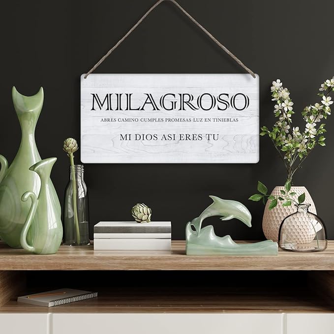Bible Verse Home Wall Decor Milagroso Abres Camino Scripture Wood Signs Rustic Hanging Wall Plaque Christian Sign