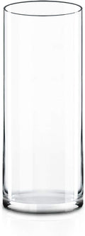 CYS EXCEL Cylinder Clear Glass Vase (H-16" D-6") | Multiple Size Choices Glass Flower Vase Centerpieces | Hurricane Floating Candle Holder Vase