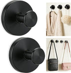 Mity rain Suction Cup Hooks for Door Wreaths, Reusable Metal Wreath Hangers for Front Door Glass Windows, Strong Hold No-Drill Wreath Holder Ideal for Holiday & Christmas Door Decorations（Black）