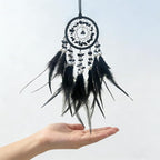 Mini Dream Catcher for Car Rear View Mirror Accessories,Handmade Small Dream Catchers Boho Car Charm Interior Decor（Black）