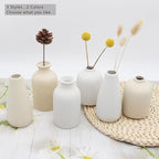 YANLING 6 Pack Small Vase for Flowers Boho Vases for Home Decor, Modern Light Yellow Ceramic Vases for Pampas Grass Simple Shelf Vase, Bud Vases for Wedding Dinner Table Party