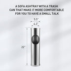Anfrere Standing Ashtray Outdoor for Patio, Large & Tall Outside Ashtrays for Cigarette Butt Receptacle Disposal, Commercial Metal Smokers Cigar Ash Tray Container with Lid and Trash Can, DN1SR