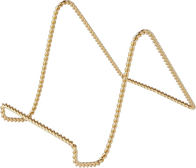 Bard's Twisted Gold-toned Wire Easel Stand, 6" H x 5.5" W x 8" D, Pack of 12