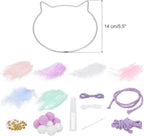 PATIKIL DIY Dream Catcher, Cat Making Dream Catcher Supplies Handmade Dream Catcher Kit Feather Pompom Beads for Wall Hanging Ornament Decor Craft, Purple