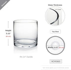 WGV Cylinder Vase, 3" W x 3" H, Clear Skinny Narrow Glass Candle Holder Bud Floral Container Planter Terrarium for Wedding Party Flowers Centerpieces Home Office Decor, 1 Piece