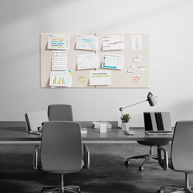 MaxGear Extra Large Cork Board for Wall 72" x 48", Light Tan Bulletin Board, 6 Pack Felt Wall Tiles with Pushpins, Cork Boards for Office Push Pin Board Tack Board Felt Board