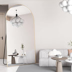 Arched Full Length Mirror Standing Mirror with Stand 78” x 38“ Large Wall Mirrors Gold Hanging Standing or Leaning Against the Wall for Bedroom Entryway
