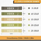 VEICK Pilates Bar Kit with Resistance Bands, Elastic Workout Bands for Men Women, Set of 5 Resistance Loop Bands for Home Fitness Stretching Strength Training