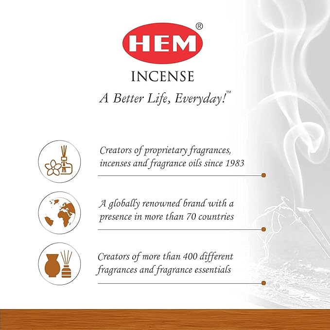 HEM Premium Sandalwood Masala Incense Sticks | Soothing Aroma, Air Purifier for Meditation | Aromatherapy Incense For Anxiety & Stress Relief | Gift Set | Pack of 12 (15 gms each)