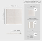 Large Felt Cork Board Alternative - 36" x 24" Bulletin Board with 30 Pushpins, 6 Pack Adhesive Cork Board, Sound Absorbing Fabric Wall Tiles, for Office Home Music Class, Warm White