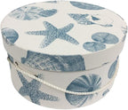 Sarah's Hat Boxes Classic Shells Hat Box – 8.75" x 4.5" (Dia. x Ht.) Handmade in USA – Odorless Non-Toxic Adhesive, Cording Handle – Premium Storage for Hats & Accessories