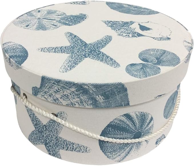 Sarah's Hat Boxes Classic Shells Hat Box – 11" x 5.5" (Dia. x Ht.) Handmade in USA – Odorless Non-Toxic Adhesive, Cording Handle – Premium Storage for Hats & Accessories